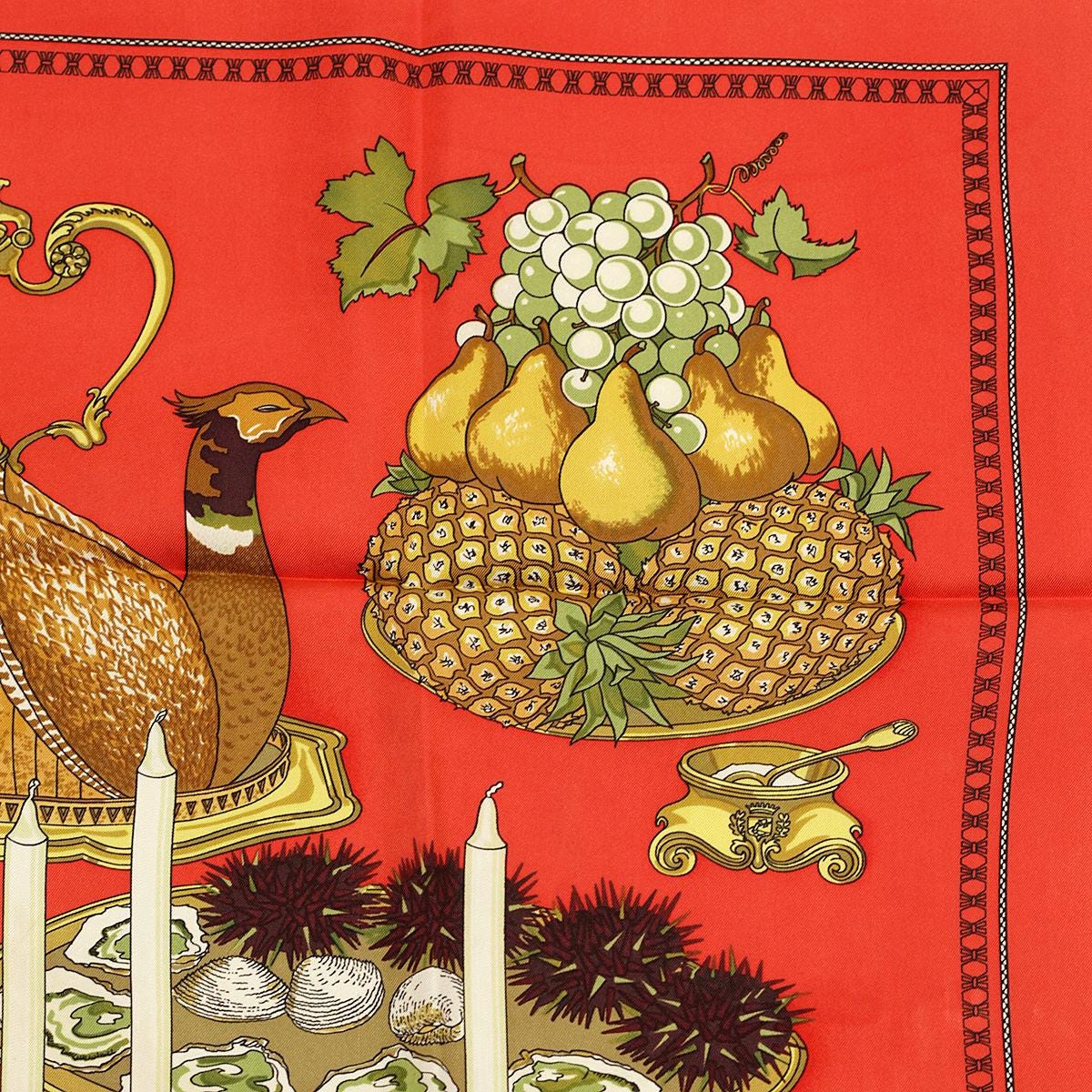 Hermes Scarf "Gastronomie" by Christiane Vauzelles 90cm Silk | Carre Foulard