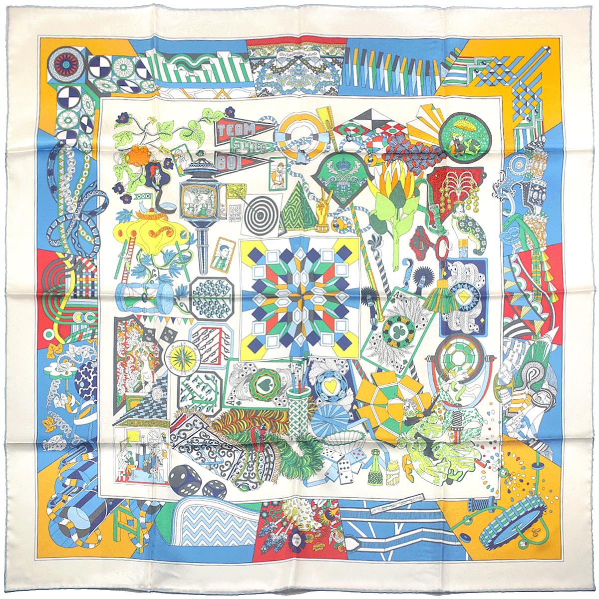 Hermes Scarf "De l'Ombrelle aux Duel" by Pierre Marie 90cm Silk Double Face Carre