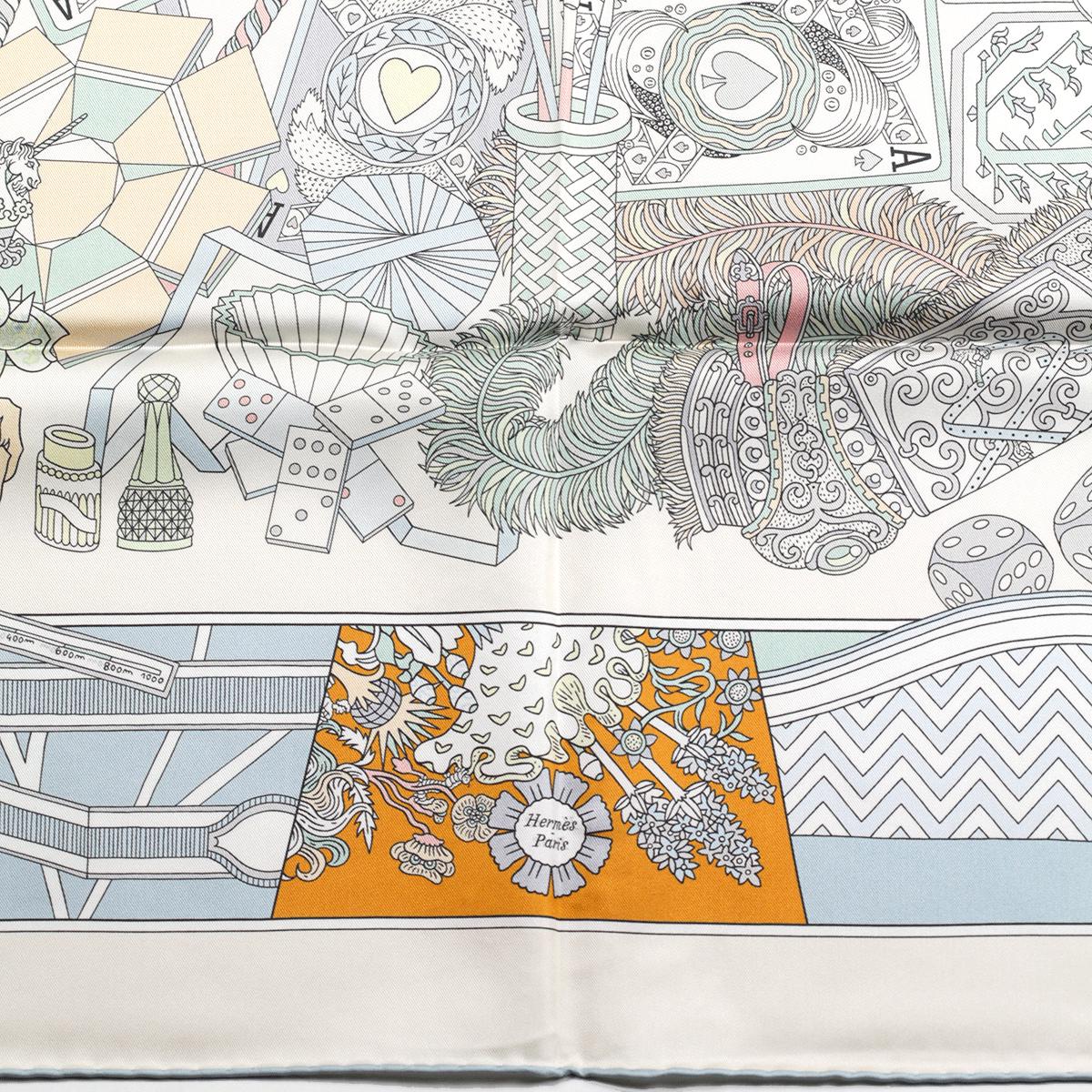 Hermes Scarf "De l'Ombrelle aux Duel" by Pierre Marie 90cm Silk Double Face Carre