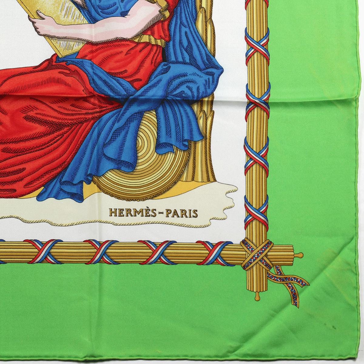 Hermes Scarf "1789 Liberte Egalite Fraternite" by Joachim Metz Vintage 90cm Silk | Carre Foulard