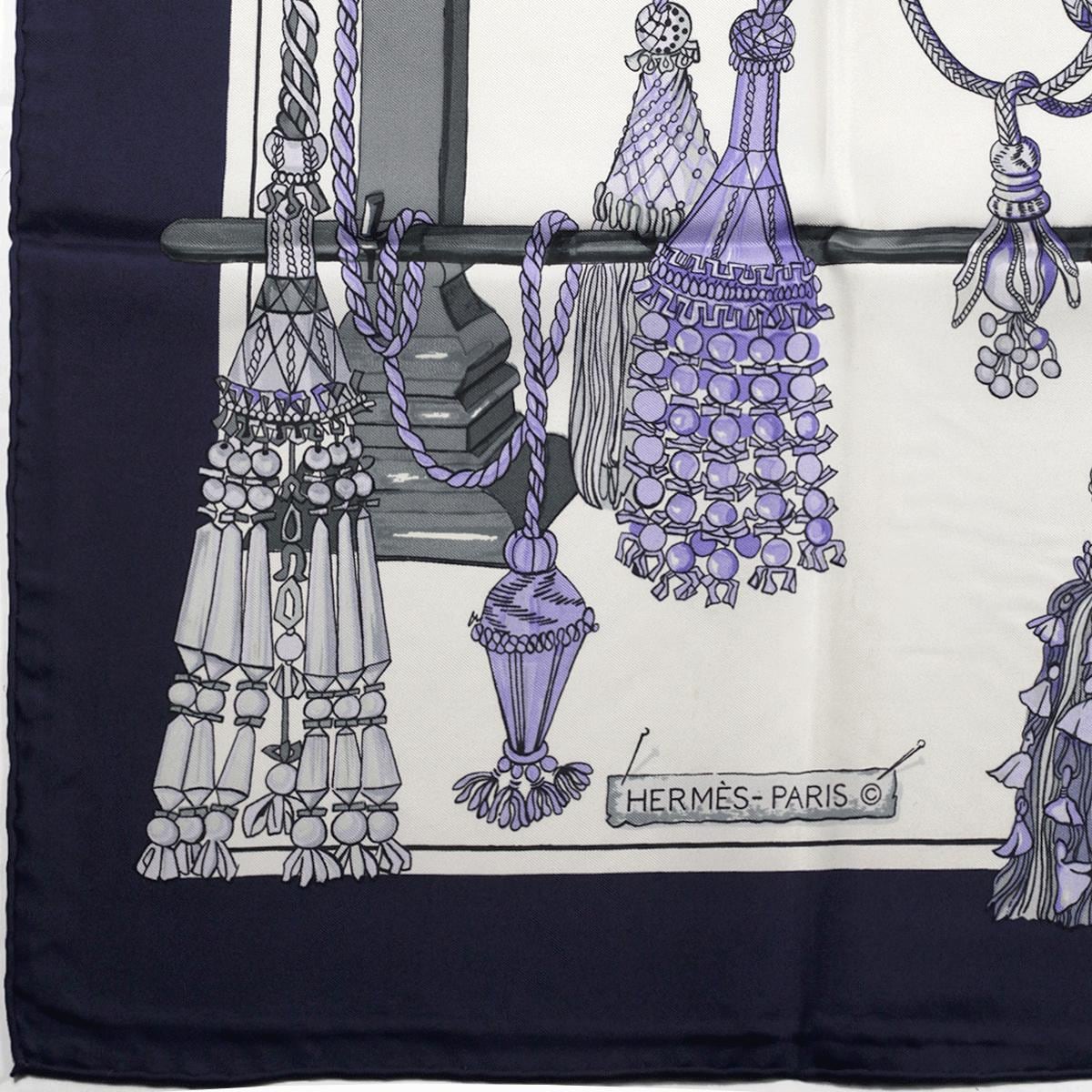 Hermes Scarf "Passementerie Quadri" by Francoise Heron 90cm Silk | Carre Foulard