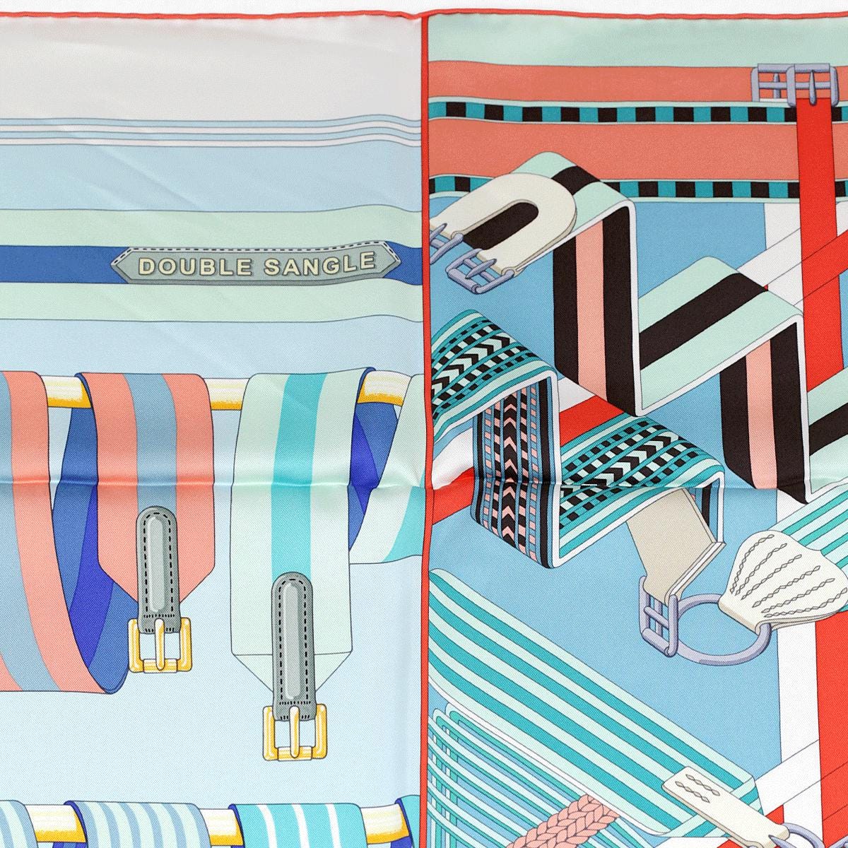 Hermes Scarf "Double Sangle" by Virginie Jamin and Joachim Metz 90cm Silk | Foulard Carre