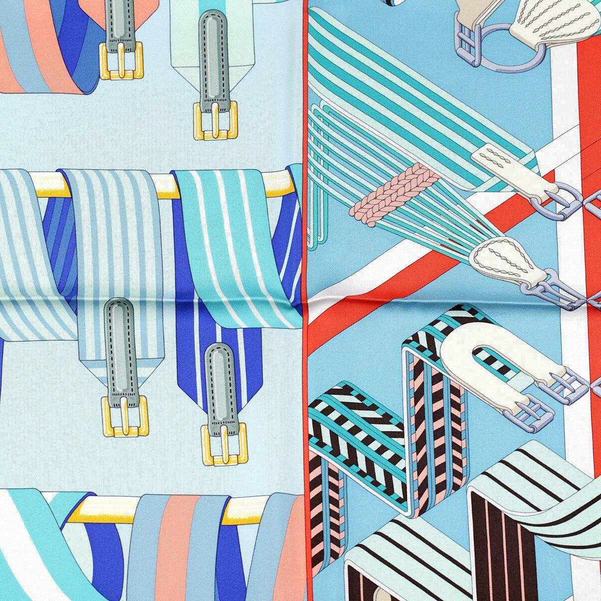 Hermes Scarf "Double Sangle" by Virginie Jamin and Joachim Metz 90cm Silk | Foulard Carre