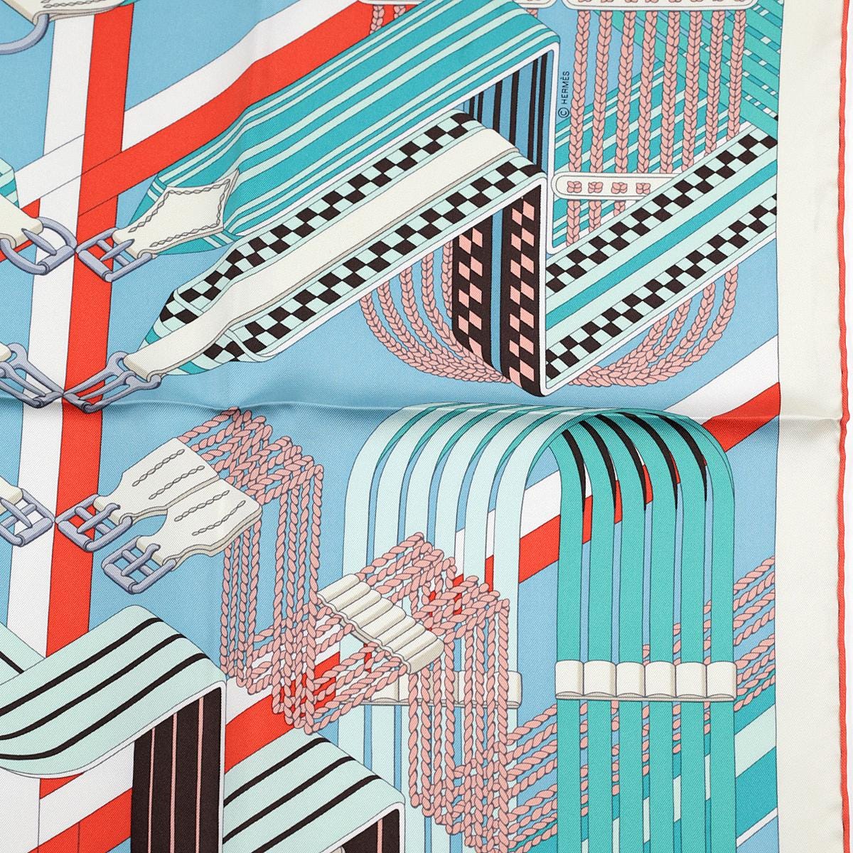 Hermes Scarf "Double Sangle" by Virginie Jamin and Joachim Metz 90cm Silk | Foulard Carre