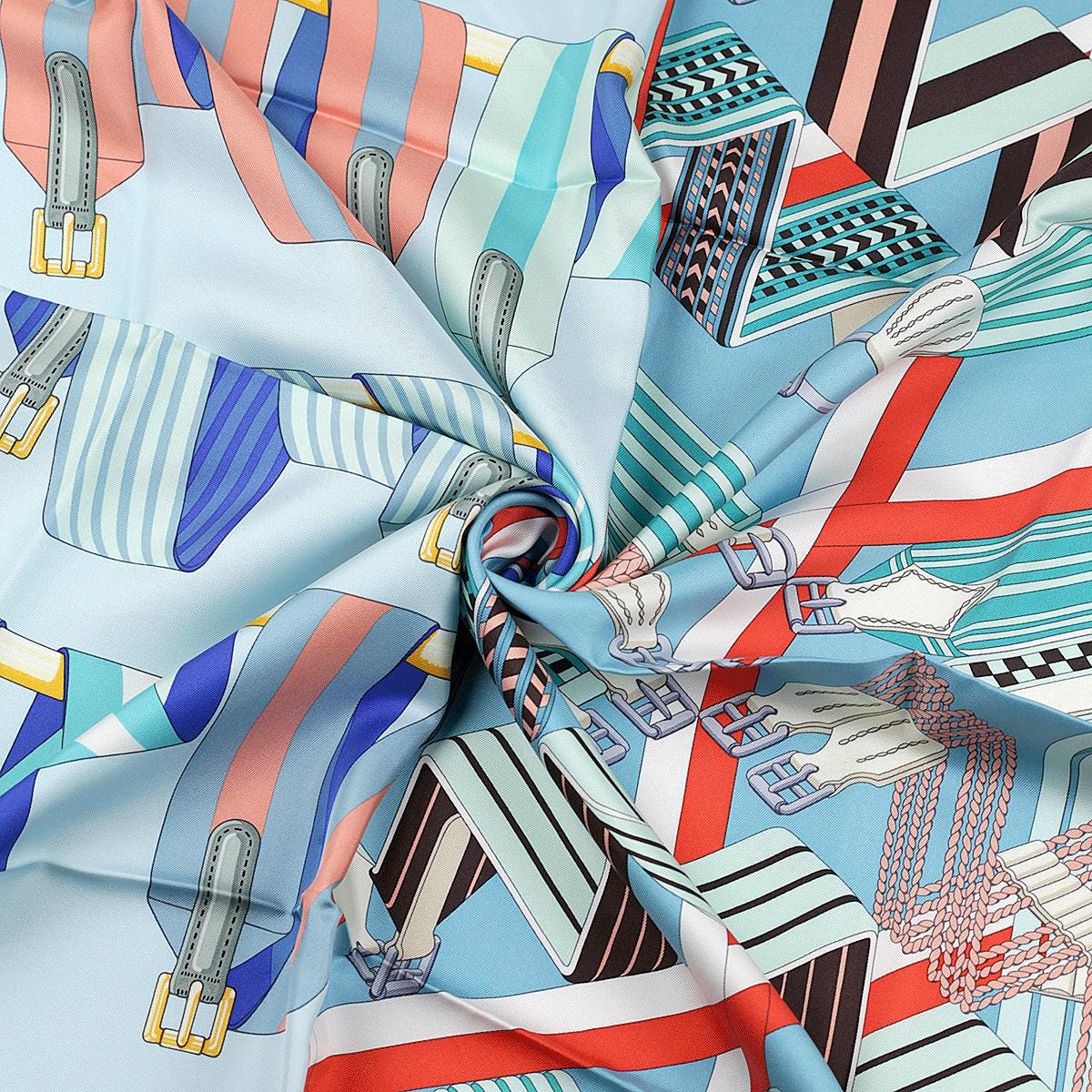 Hermes Scarf "Double Sangle" by Virginie Jamin and Joachim Metz 90cm Silk | Foulard Carre