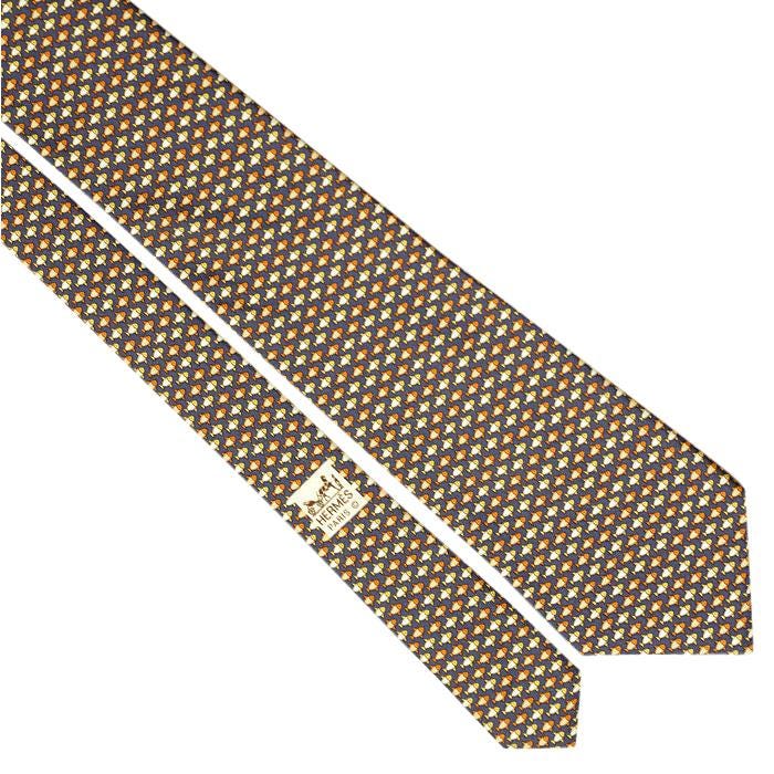 Hermes Men's Silk Tie Fish Pattern 7862 | Necktie Cravate