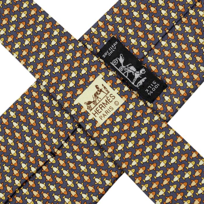 Hermes Men's Silk Tie Fish Pattern 7862 | Necktie Cravate