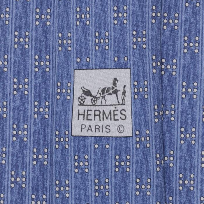 Hermes Men's Silk Tie H Geometric Pattern 5075 | Necktie Cravate