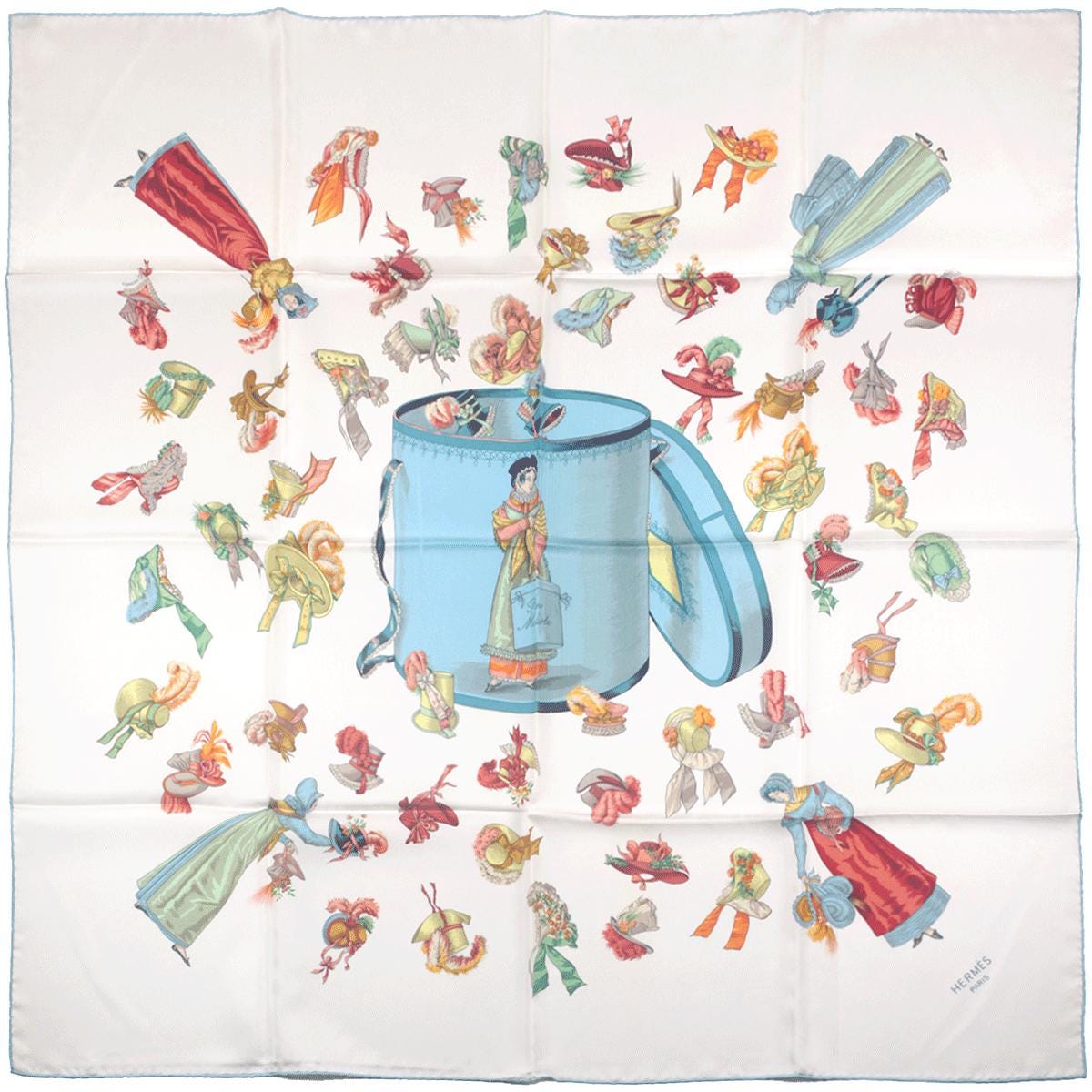 Hermes Scarf "Paris Modiste" by Hugo Grygkar 90cm Silk