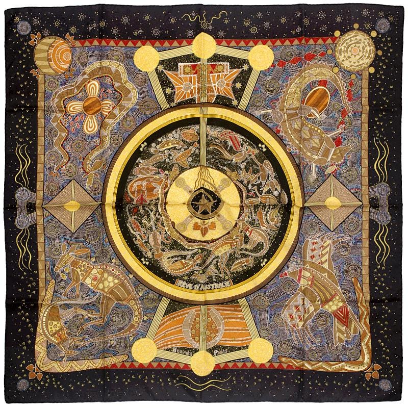 Hermes Scarf "Reve d'Australie" by Zoe Pauwels 90cm Silk | Carre Foulard