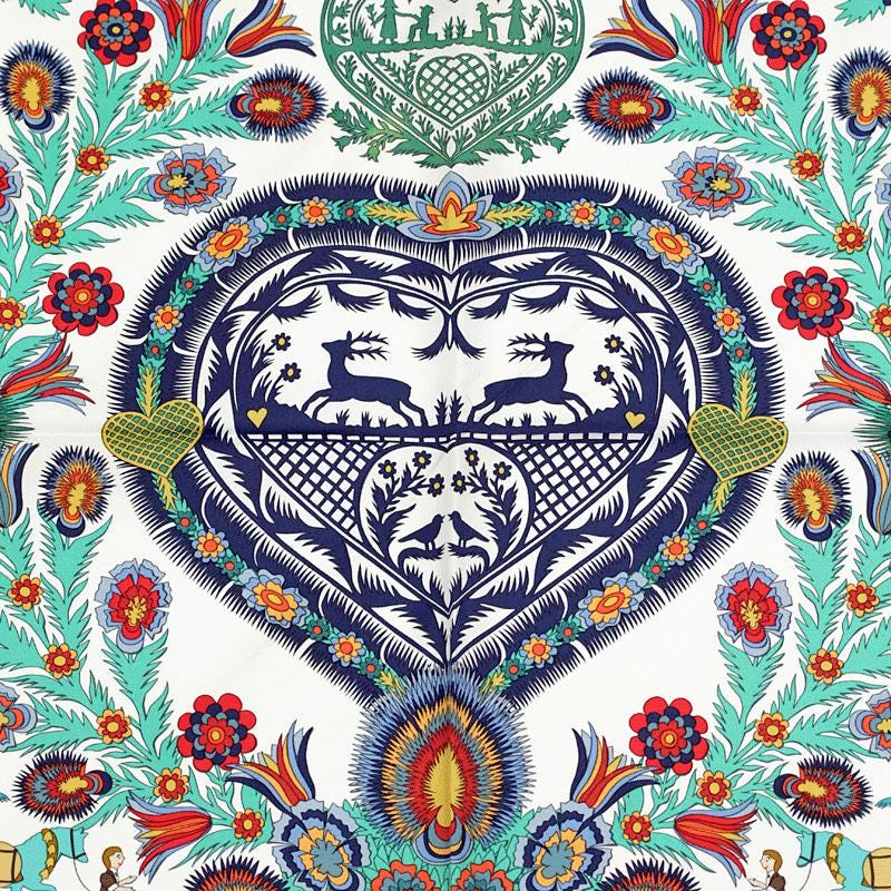 Hermes Scarf "Decoupages" by Anne Rosat 90cm Silk | Carre Foulard