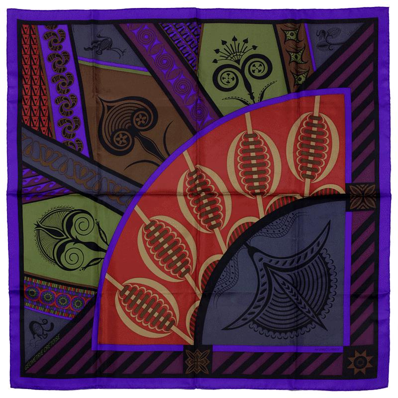 Hermes Scarf "Geometrie Cretoise" by Julia Abadie 90cm Silk | Carre Foulard