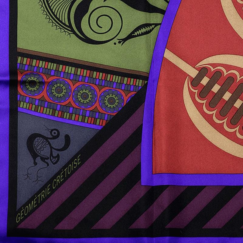Hermes Scarf "Geometrie Cretoise" by Julia Abadie 90cm Silk | Carre Foulard