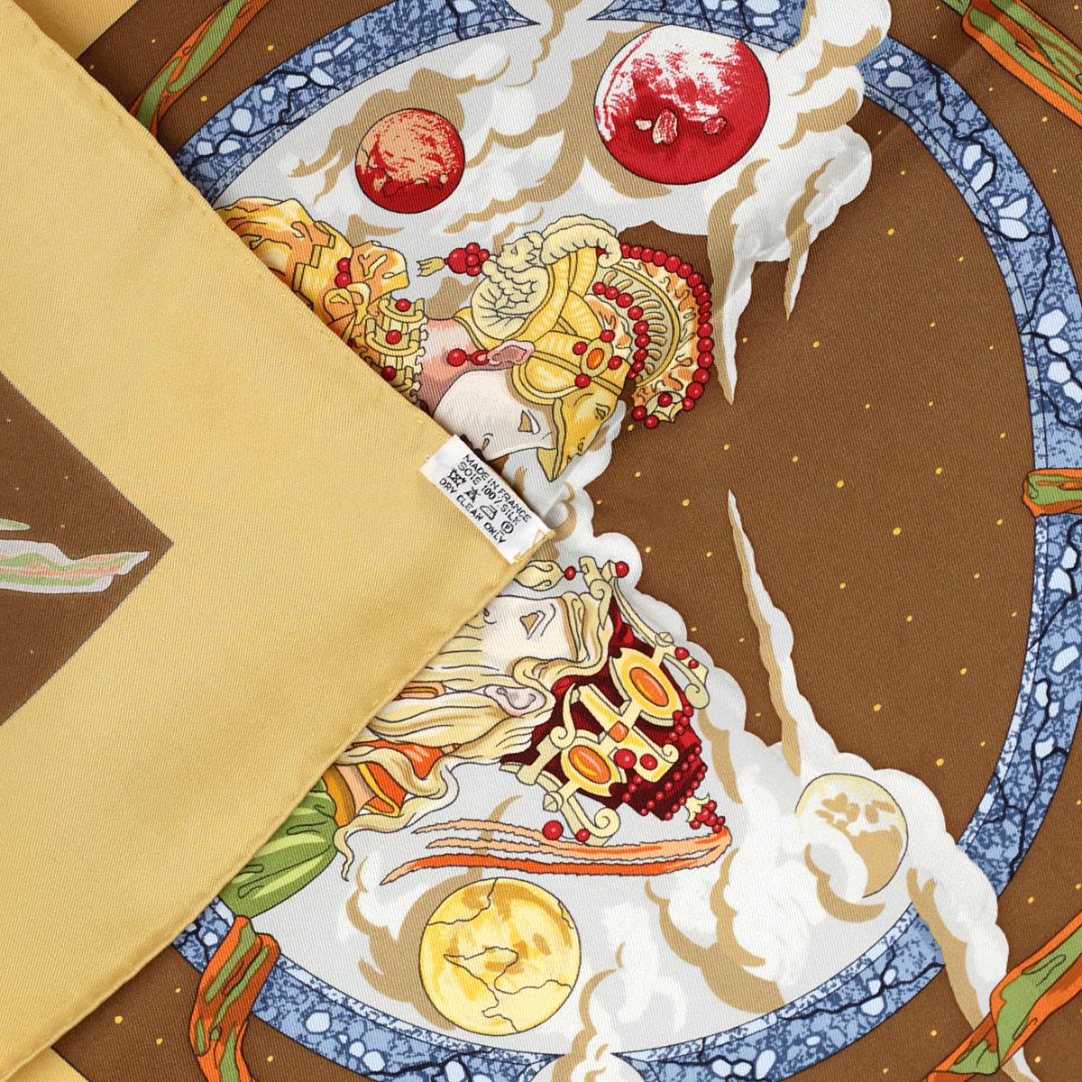 Hermes Scarf "Cavaliers des Nuages" by Jean-Christophe Donnadieu Vintage 90cm Silk | Carre Foulard