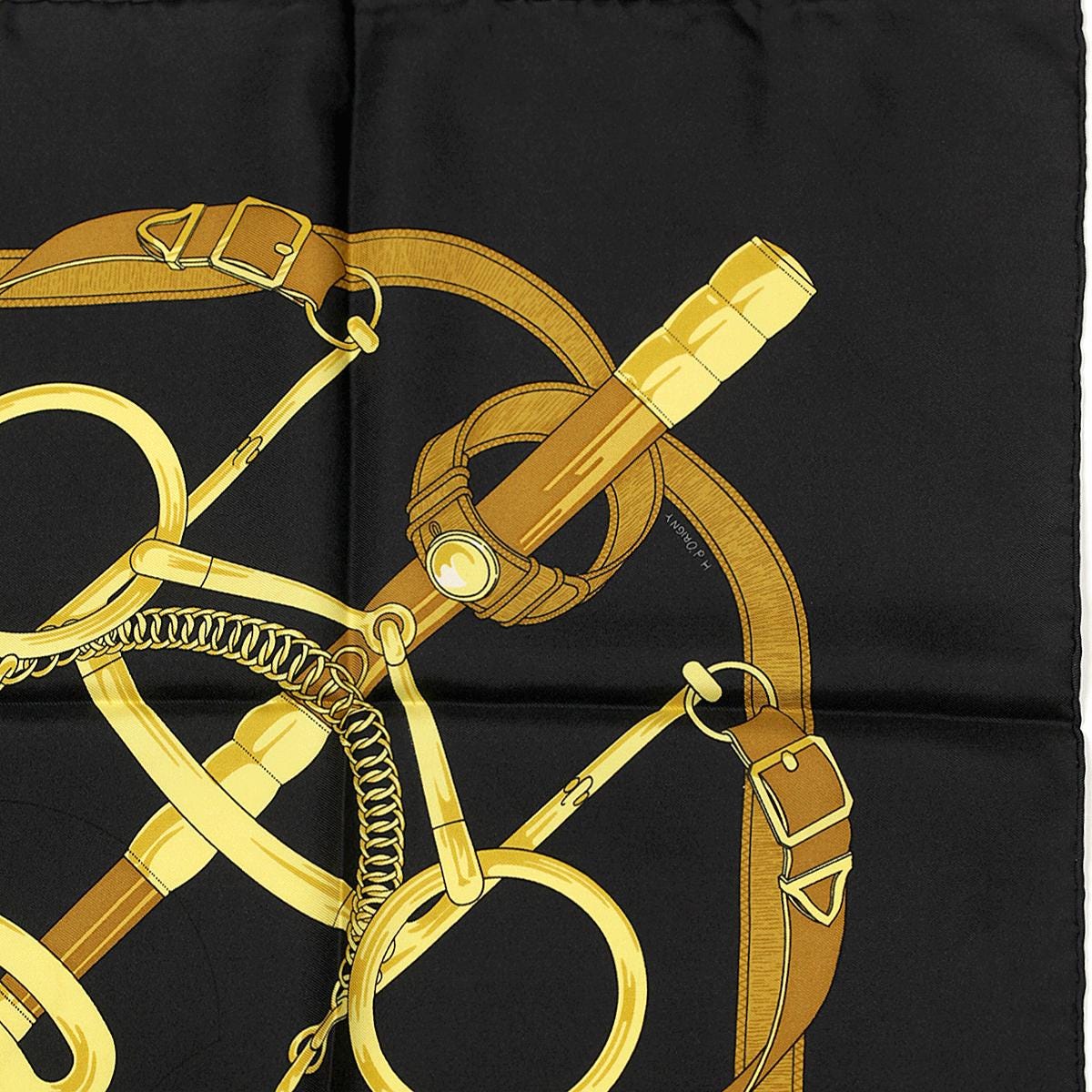 Hermes Scarf "Eperon d'Or" by Henri d'Origny 90cm Silk | Carre Foulard