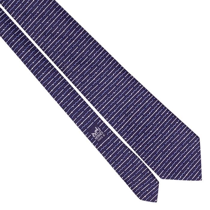 Hermes Men's Silk Tie Geometric Pattern 5112 | Necktie Cravate