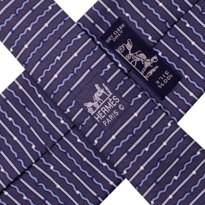 Hermes Men's Silk Tie Geometric Pattern 5112 | Necktie Cravate