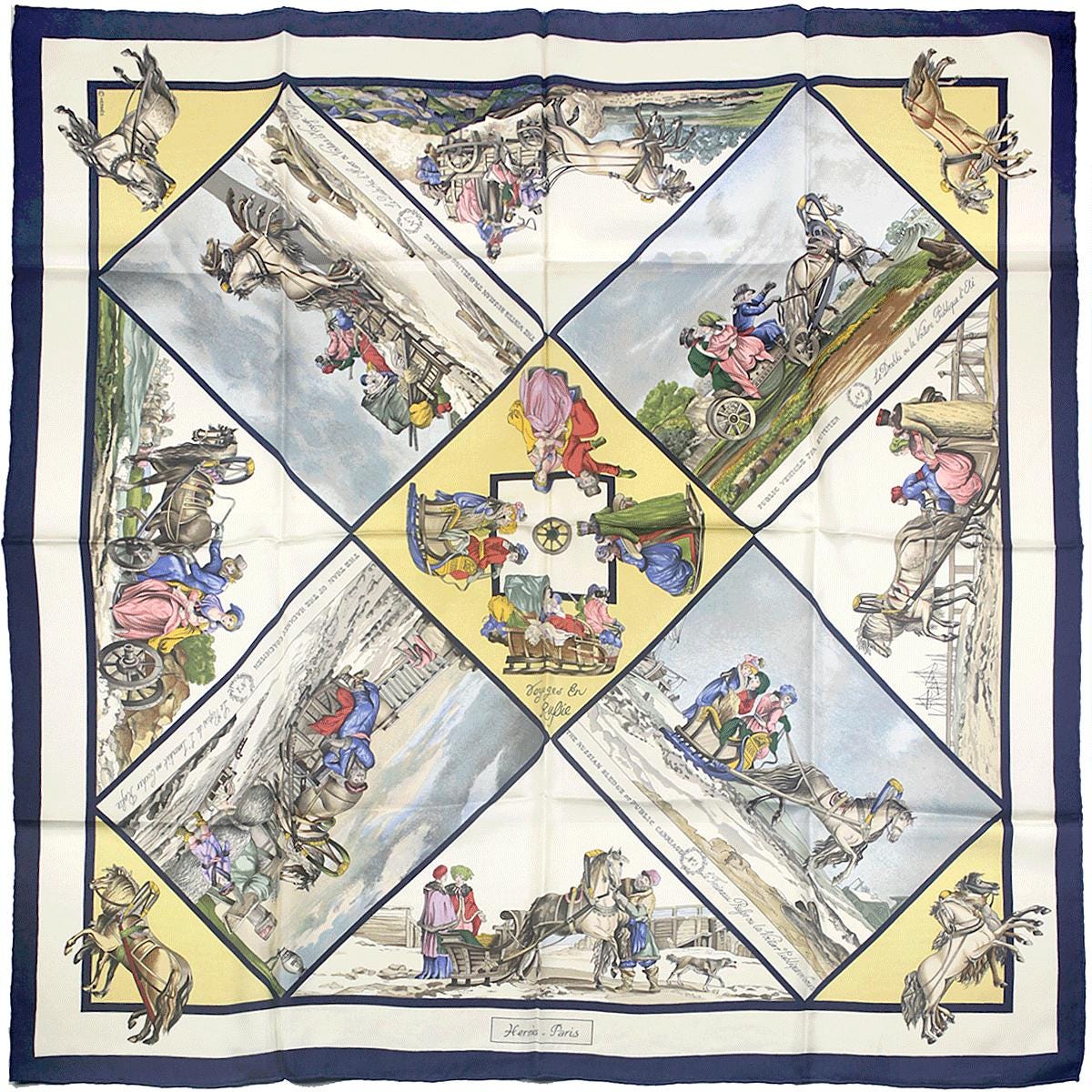 Hermes Scarf "Voyages en Russie" by Loic Dubigeon 90cm Silk | Carre Foulard