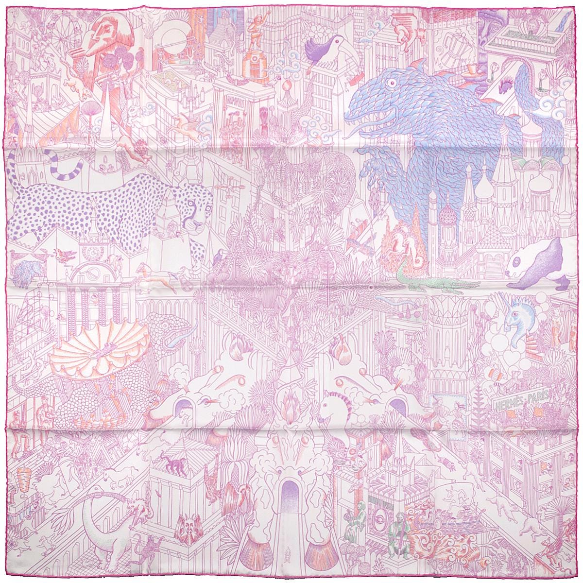 Hermes Scarf "Animapolis" by Jan Bajtlik 90cm Silk | Carre Foulard