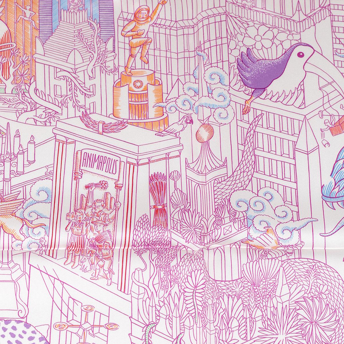 Hermes Scarf "Animapolis" by Jan Bajtlik 90cm Silk | Carre Foulard