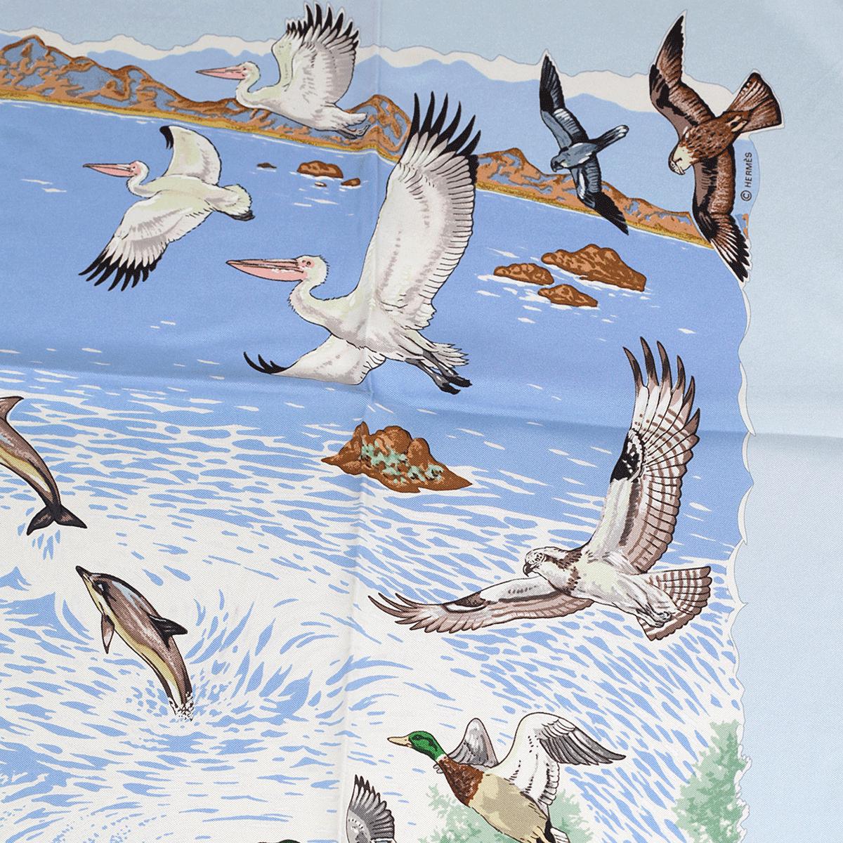 Hermes Scarf "La Vie Precieuse de Mediterrannee" by Robert Dallet 90cm Silk | Carre Foulard