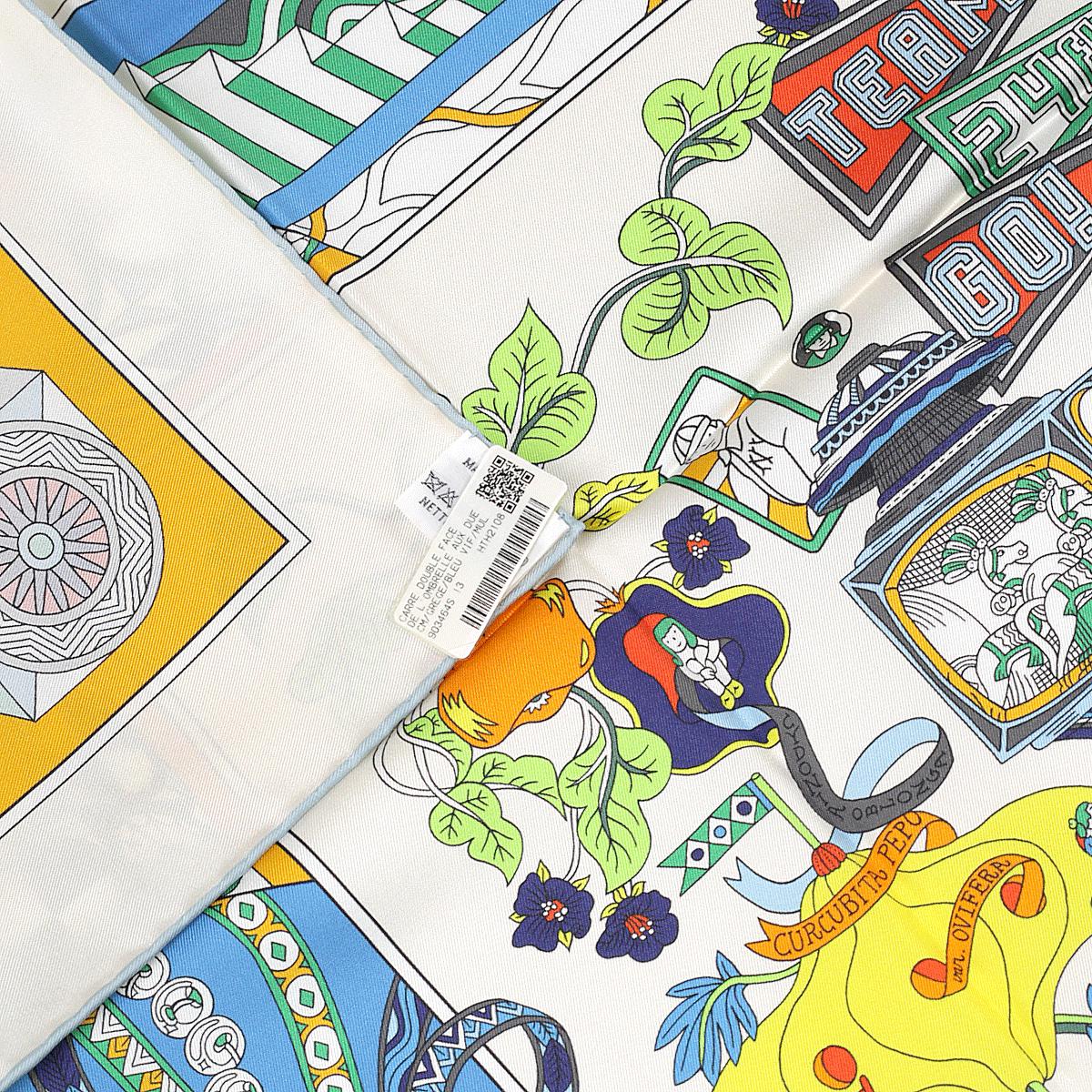 Hermes Scarf "De l'Ombrelle aux Duel" by Pierre Marie 90cm Silk Double Face Carre