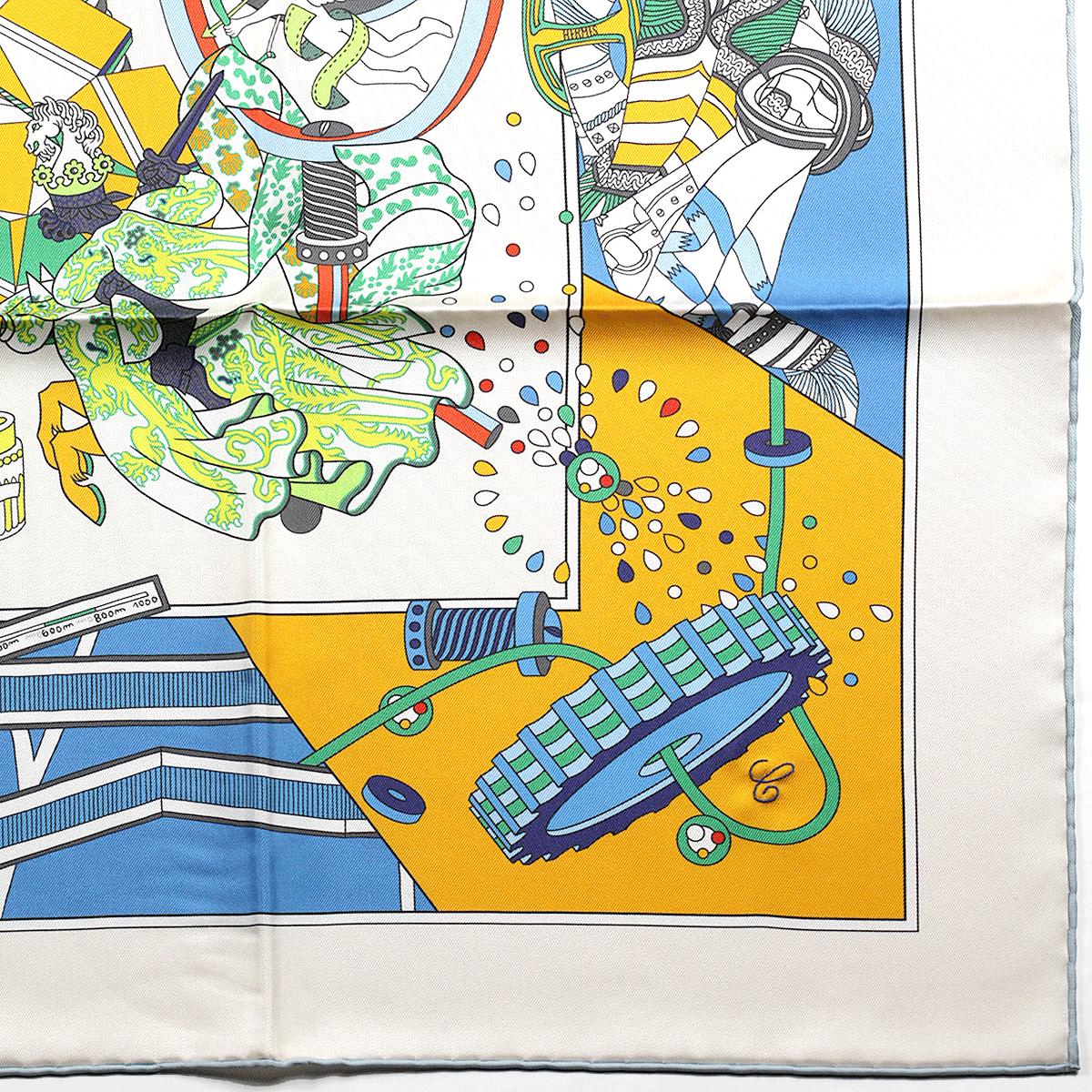 Hermes Scarf "De l'Ombrelle aux Duel" by Pierre Marie 90cm Silk Double Face Carre