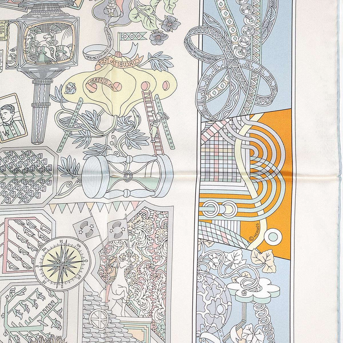 Hermes Scarf "De l'Ombrelle aux Duel" by Pierre Marie 90cm Silk Double Face Carre