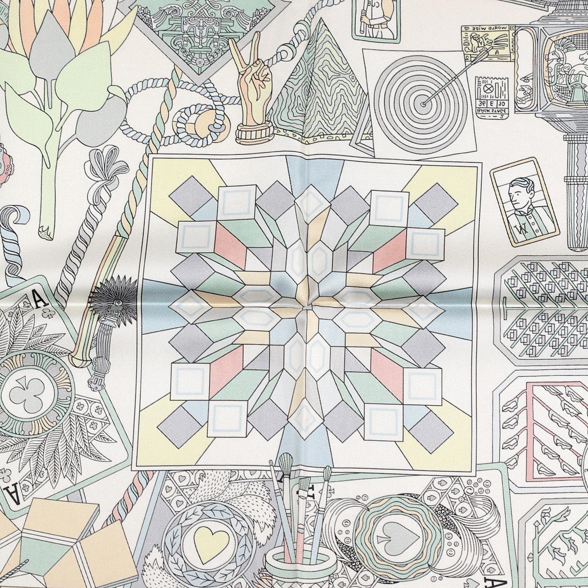 Hermes Scarf "De l'Ombrelle aux Duel" by Pierre Marie 90cm Silk Double Face Carre