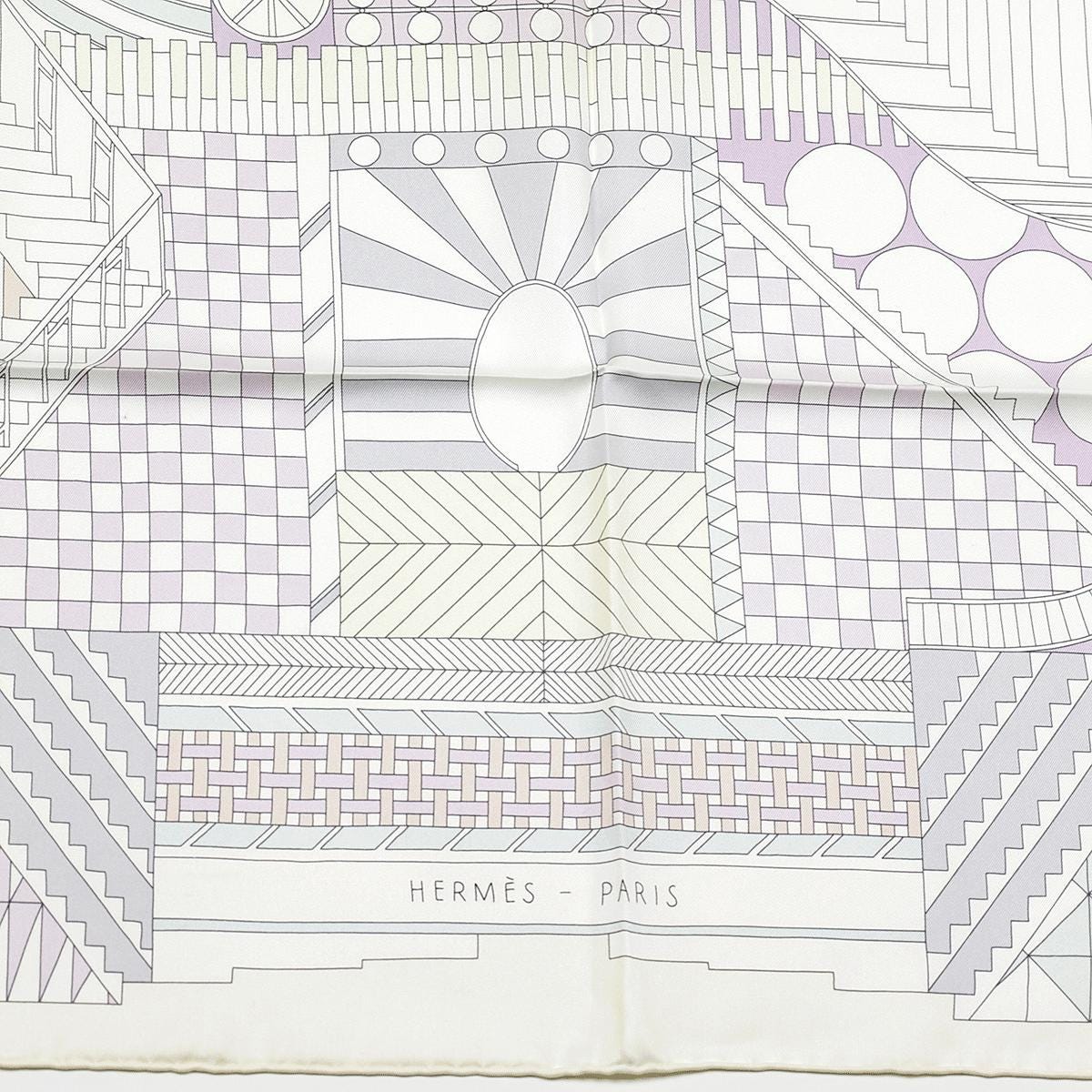 Hermes Scarf "Promenade au Faubourg" by Nigel Peake 90cm Silk