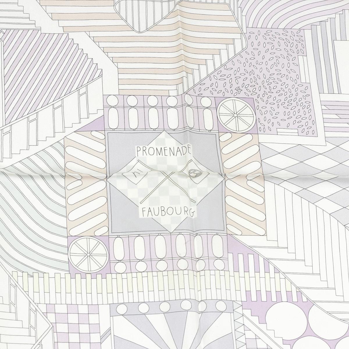 Hermes Scarf "Promenade au Faubourg" by Nigel Peake 90cm Silk