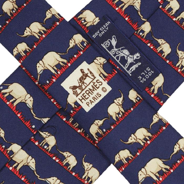 Hermes Men's Silk Tie Elephants Pattern 7621 | Necktie Cravate
