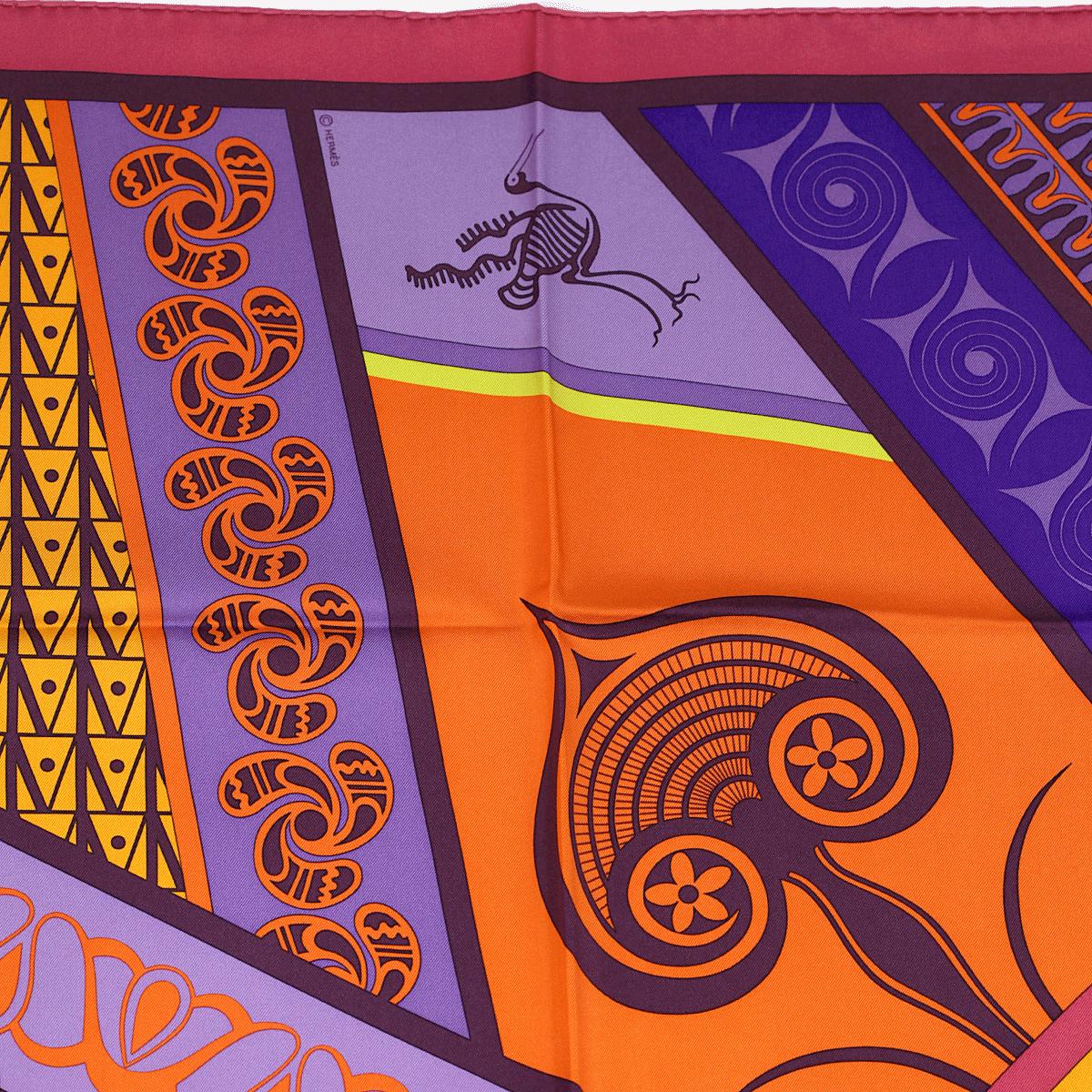 Hermes Scarf "Geometrie Cretoise" by Julia Abadie 90cm Silk | Carre Foulard