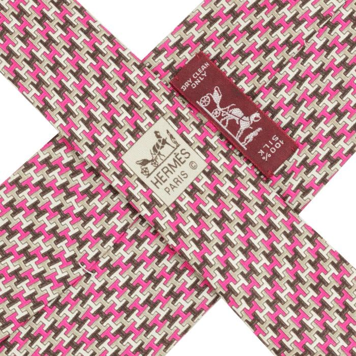 Hermes Men's Silk Tie H Geometric Pattern 5425 | Necktie Cravate