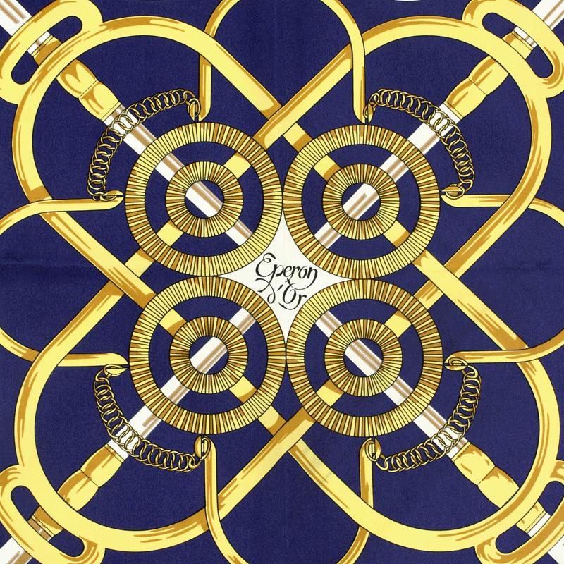 Hermes Scarf "Eperon d'Or" by Henri d'Origny 90cm Silk