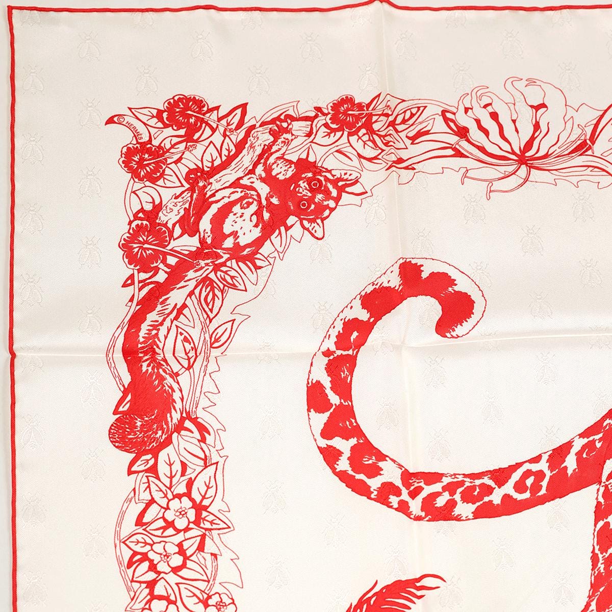 Hermes Scarf Jacquard "Jungle Love Tattoo" by Robert Dallet 90cm Silk