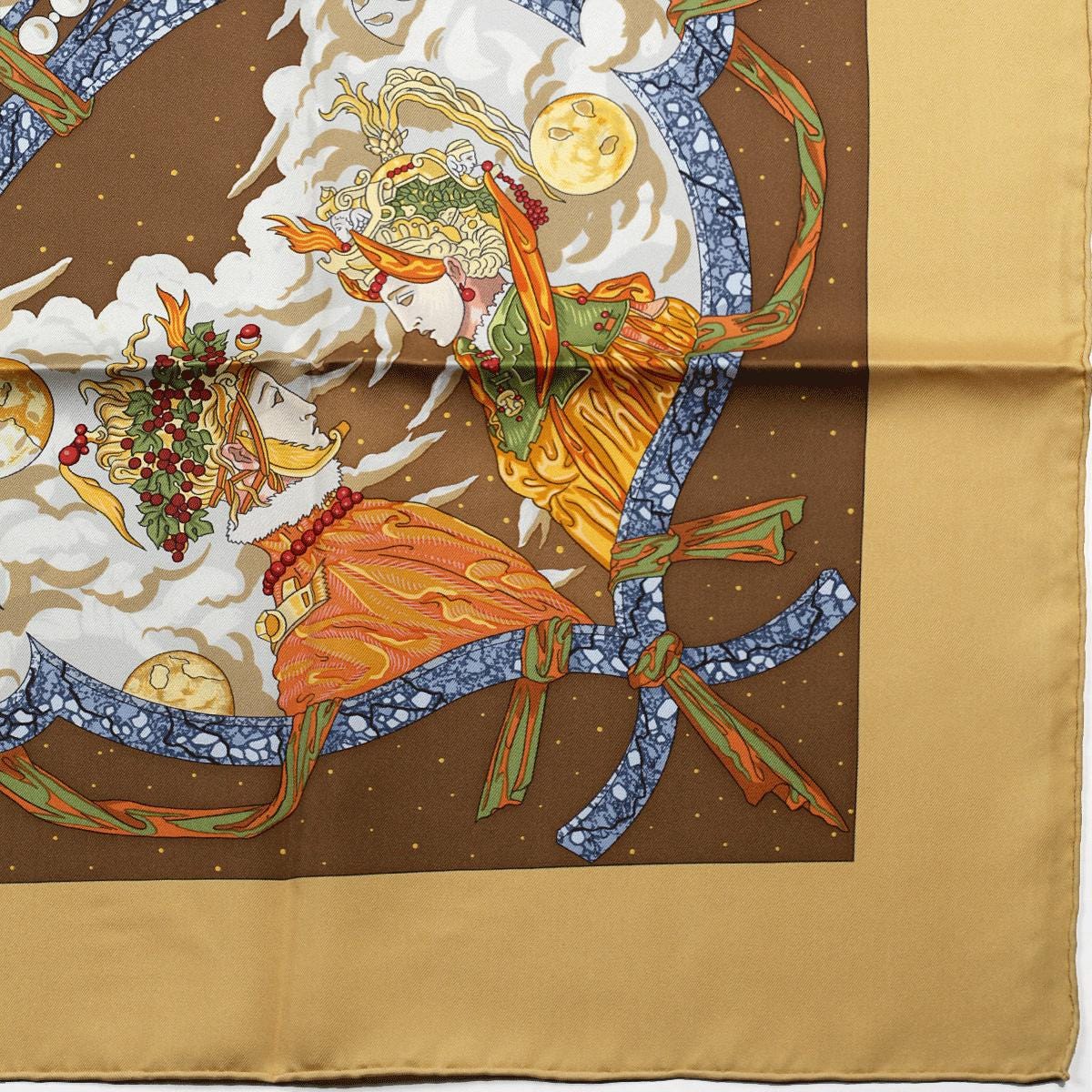 Hermes Scarf "Cavaliers des Nuages" by Jean-Christophe Donnadieu Vintage 90cm Silk | Carre Foulard