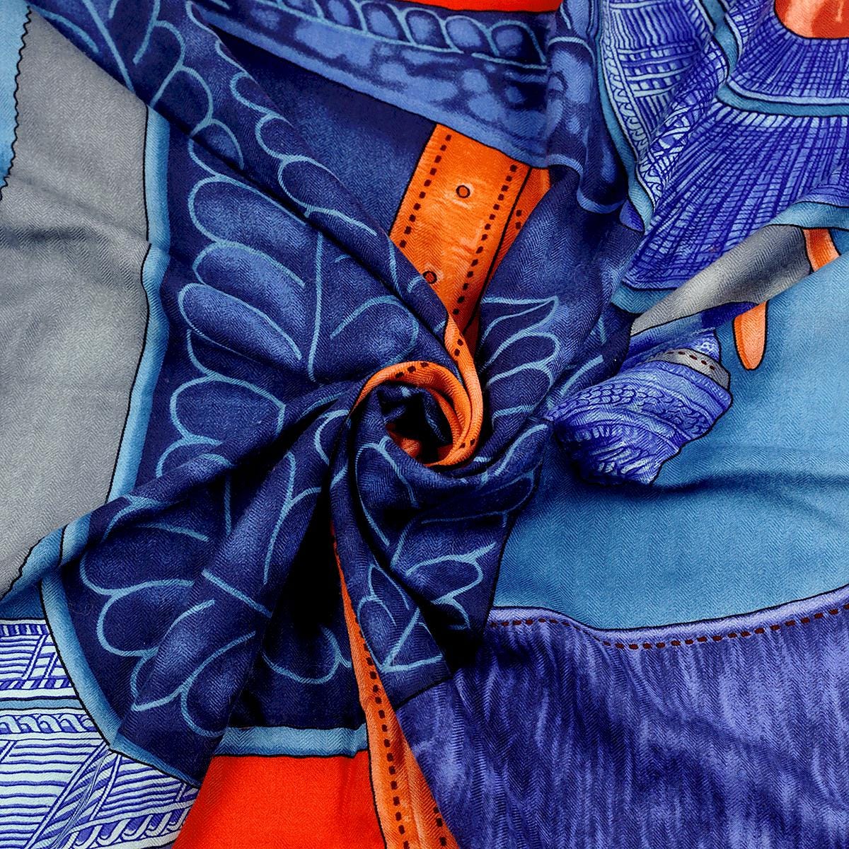 Hermes Cashmere Shawl 140cm "Selle d'Officier en Grande Tenue" by Wlodek Kaminski | Scarf Carre Foulard