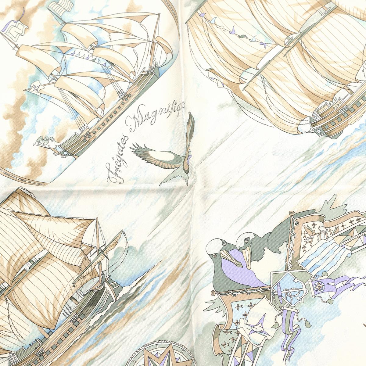 Hermes Scarf "Fregates Magnifiques" by Dominik Jarlegant 90cm Silk