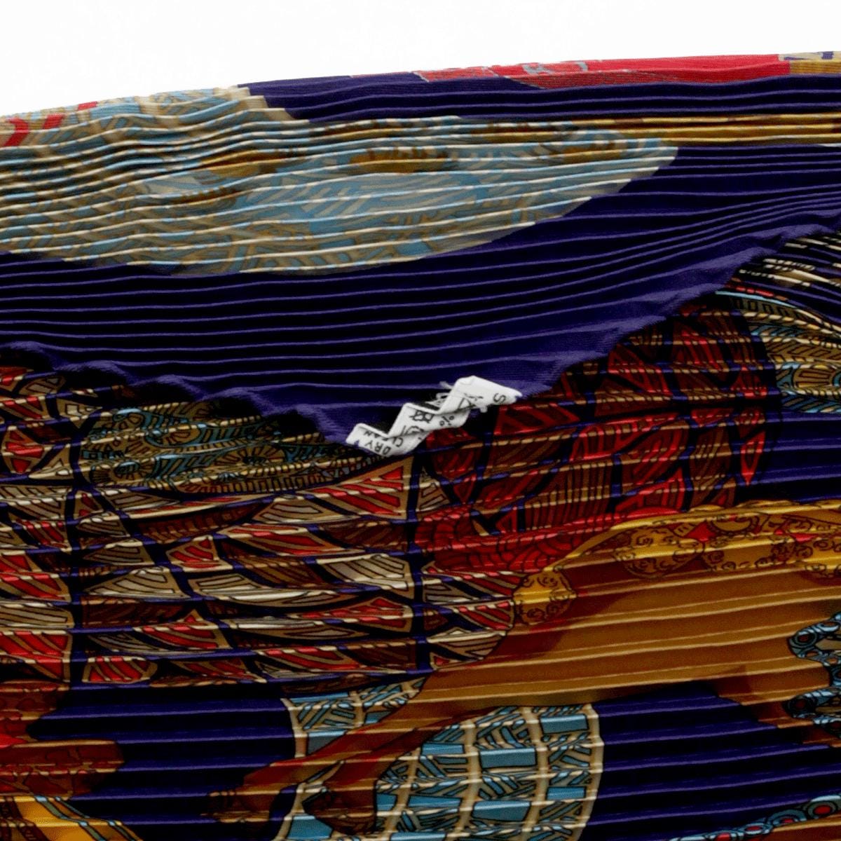 Hermes Scarf "Art des Steppes" by Annie Faivre Plisse 90cm Pleated Silk | Carre Foulard