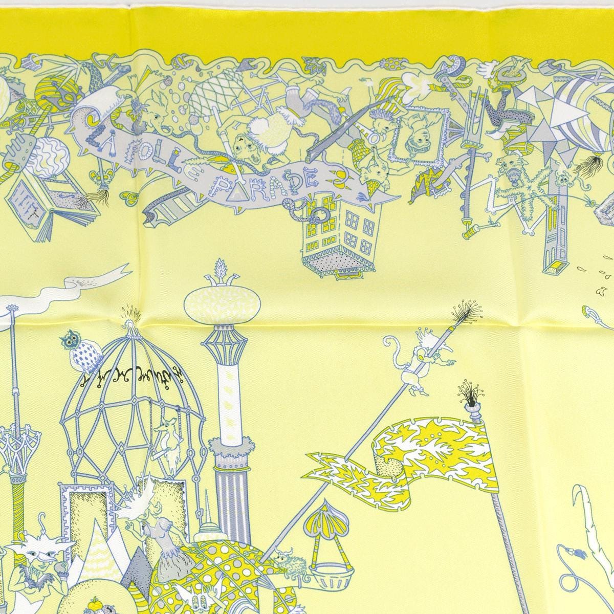 Hermes Scarf "La Folle Parade" by Claire Fanjul 90cm Silk