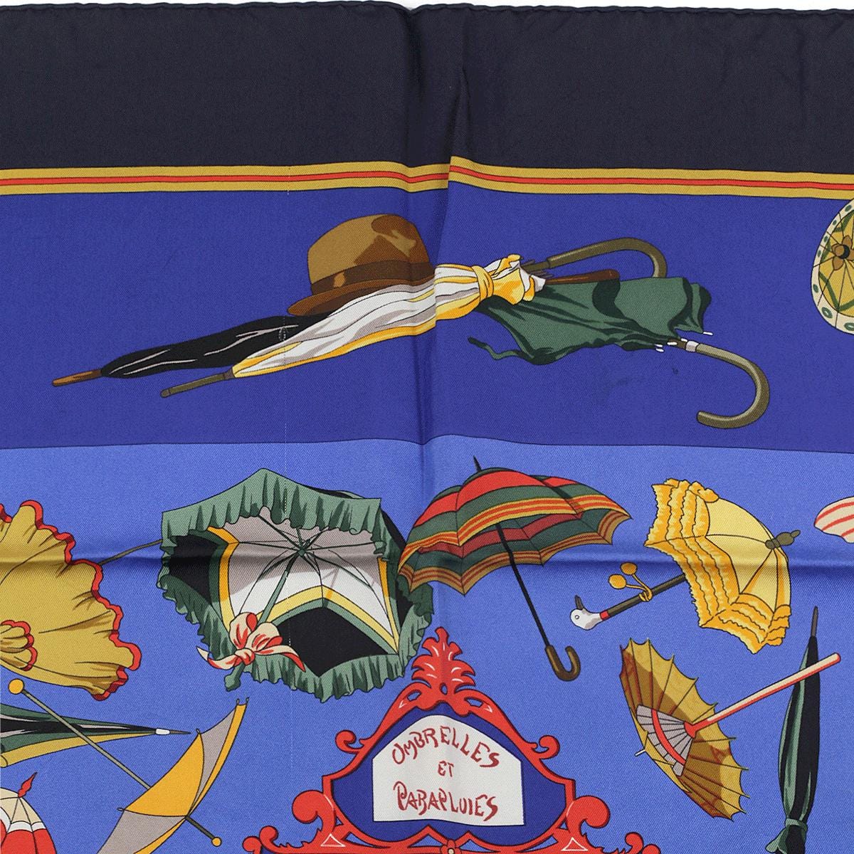 Hermes Scarf "Ombrelles et Parapluies" by Hubert de Watrigant 90cm Silk | Carre Foulard