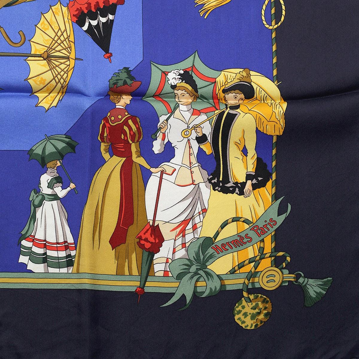 Hermes Scarf "Ombrelles et Parapluies" by Hubert de Watrigant 90cm Silk | Carre Foulard