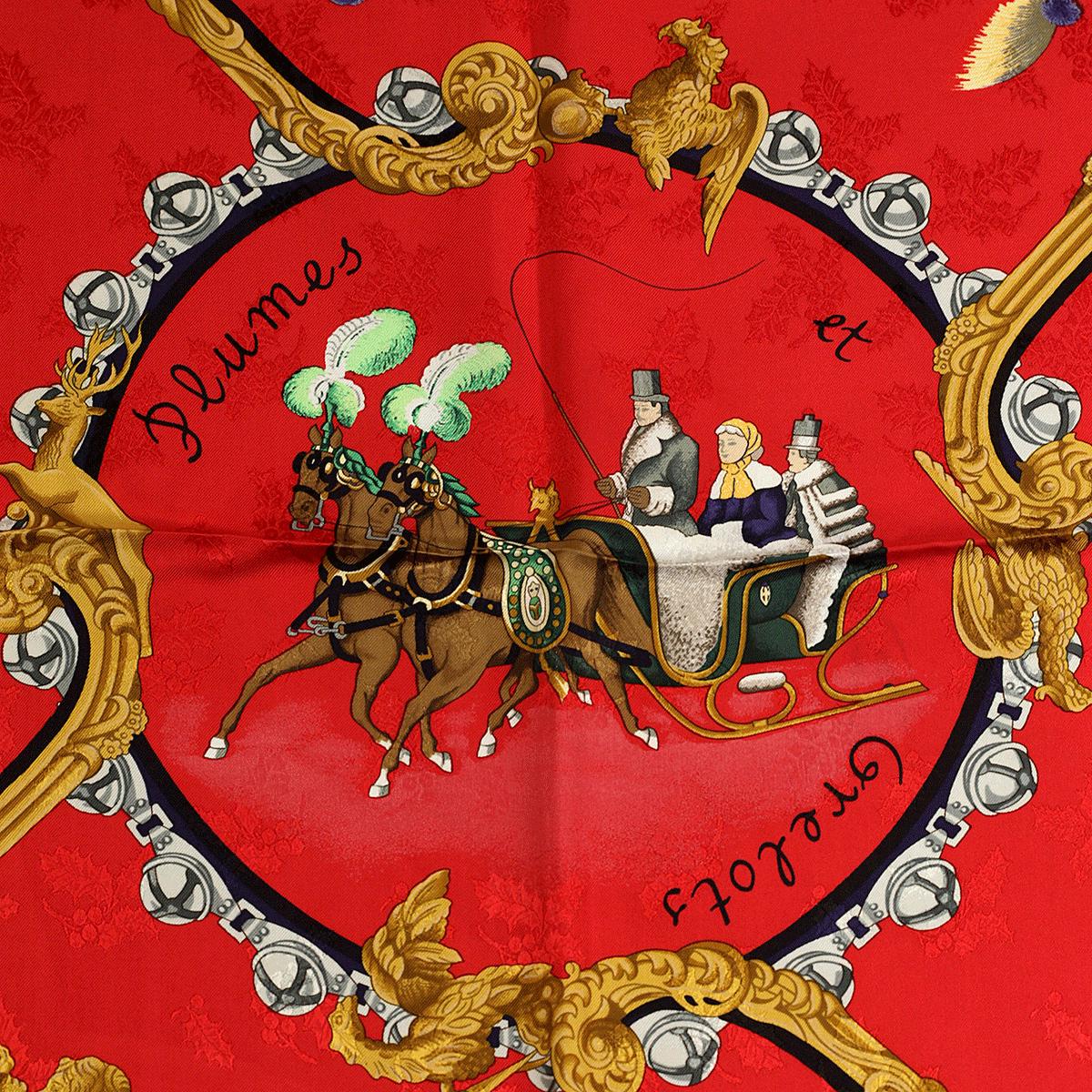 ♡*♡様 HERMES カレ90 Plumes et Grelots Hermes Scarf 