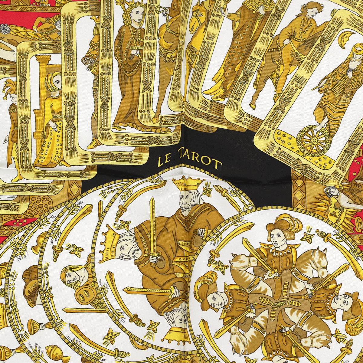 Hermes Scarf "Le Tarot" by Annie Faivre 90cm Silk | Carre Foulard