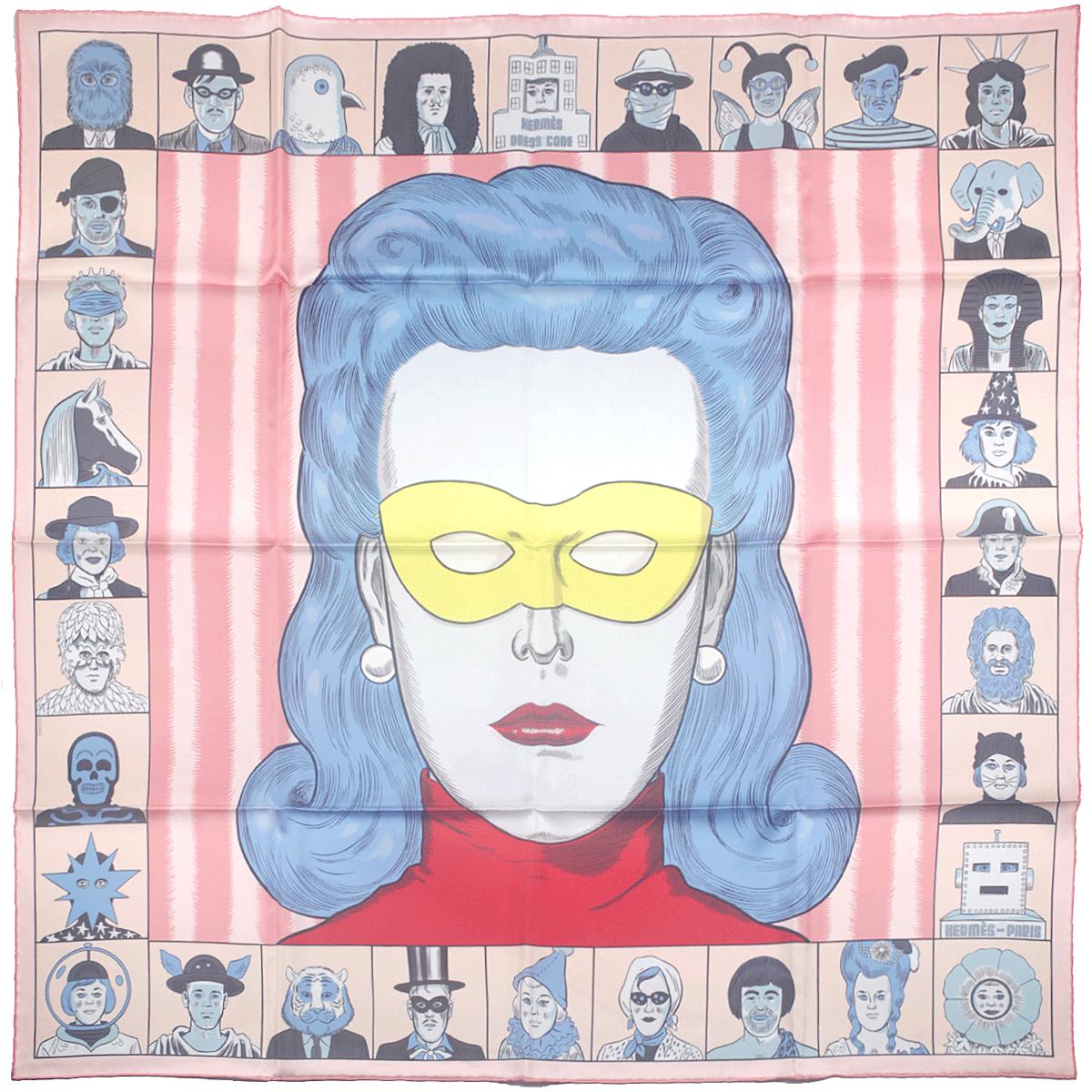 Hermes Scarf "Dress Code" by Daniel Clowes 90cm Silk Double Face Carre