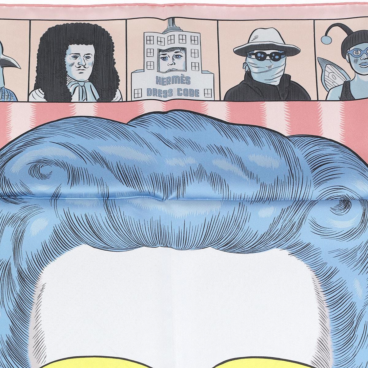 Hermes Scarf "Dress Code" by Daniel Clowes 90cm Silk Double Face Carre