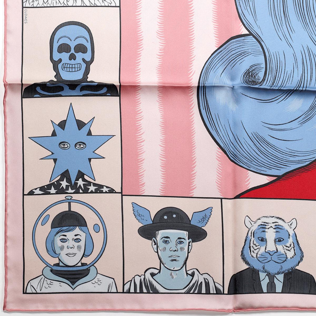 Hermes Scarf "Dress Code" by Daniel Clowes 90cm Silk Double Face Carre