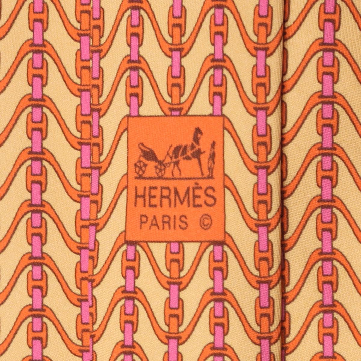 Hermes Men's Silk Tie Geometric Pattern 5364 | Necktie Cravate