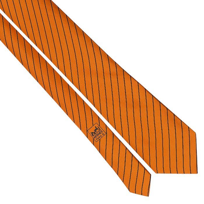 Hermes Men's Silk Tie Striped Pattern 5041 | Necktie Cravate
